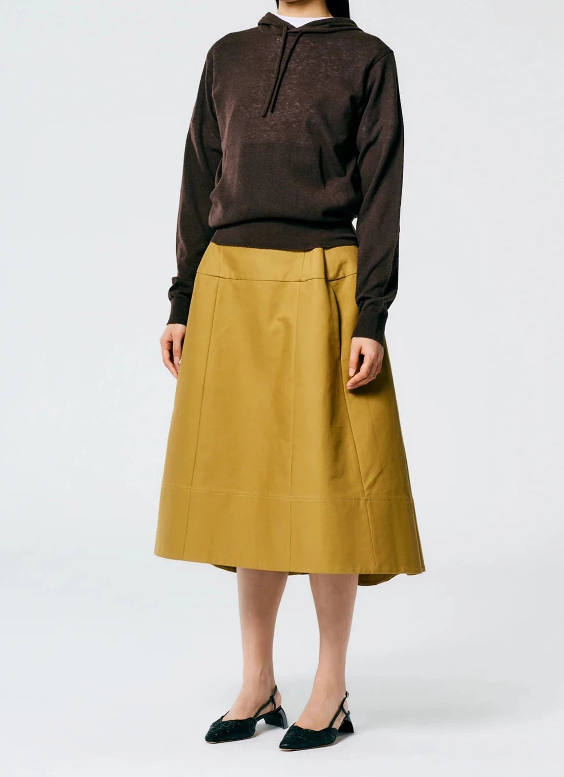 Sculpted Cotton Skirt Tan