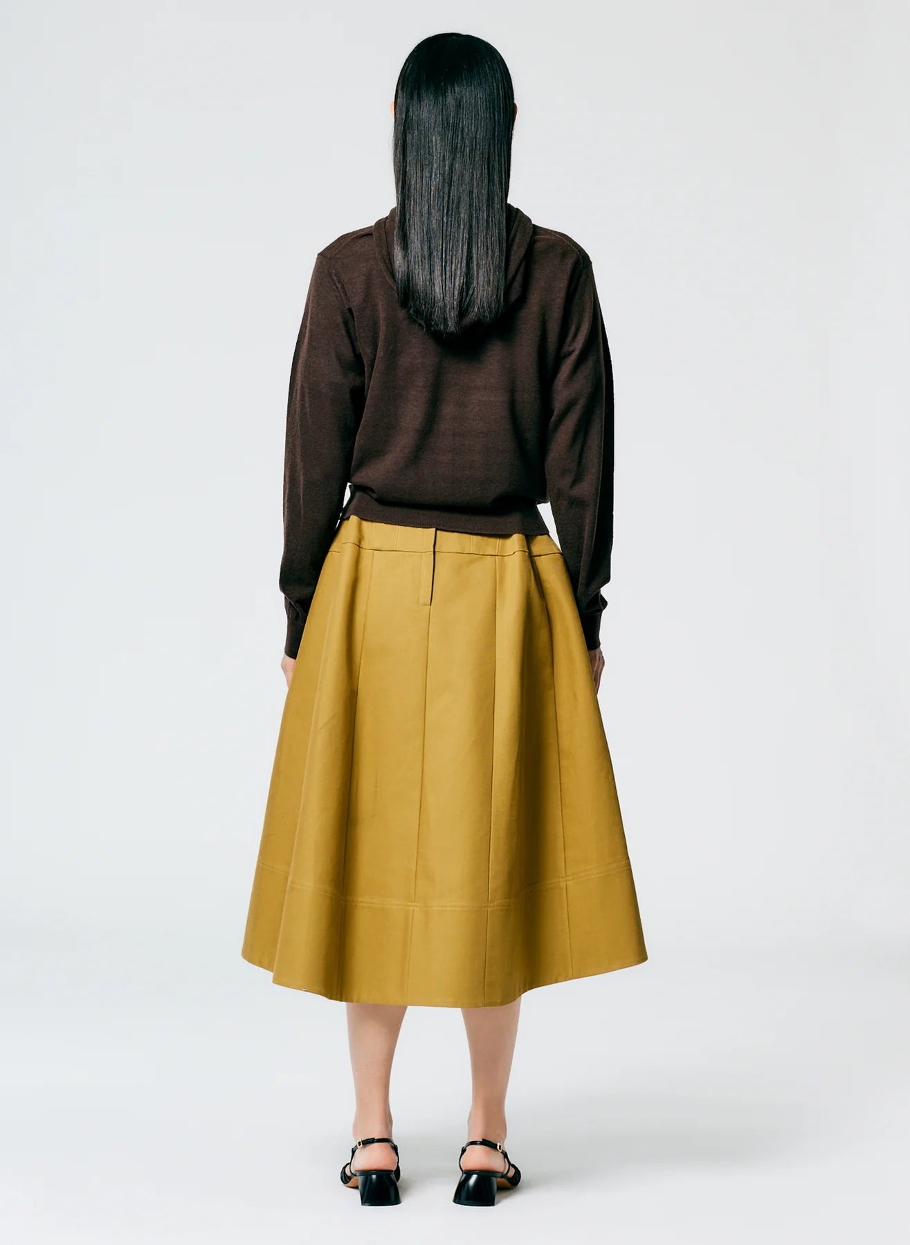 Sculpted Cotton Skirt Tan