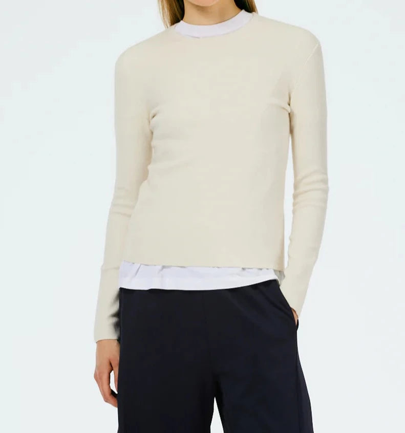 Double Faced Cashmere Long Sleeve Cream