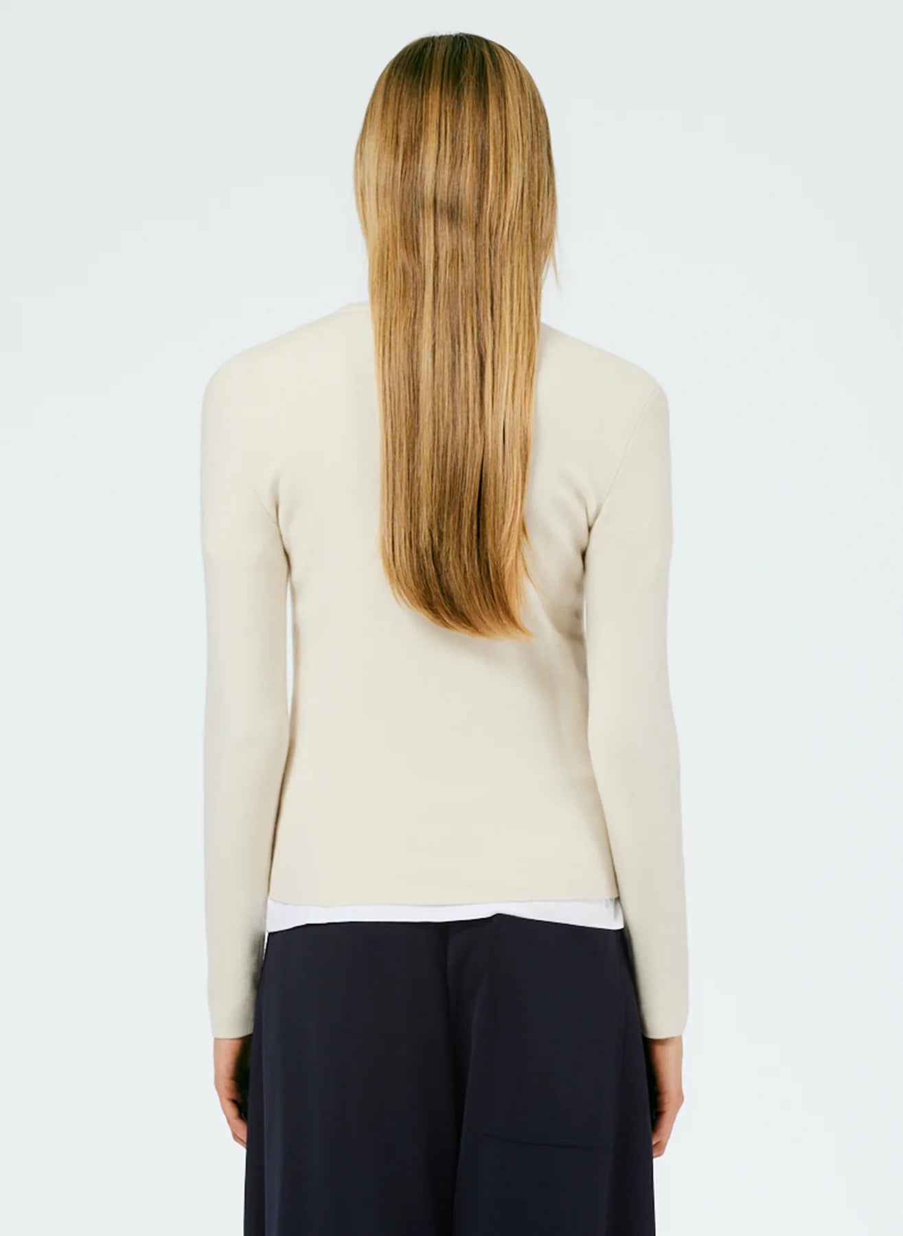 Double Faced Cashmere Long Sleeve Cream