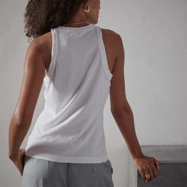 Brushed Jersey Tank White