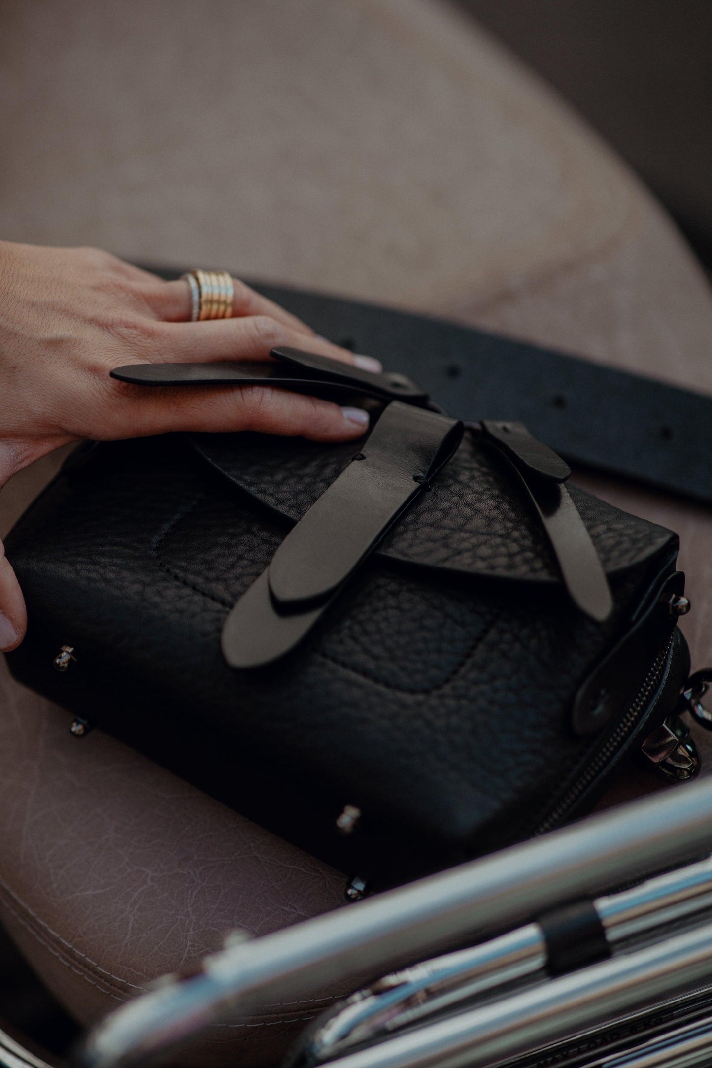Micro Tool Bag in Grain Leather with Black Hardware - TheStorebySchneeweiss