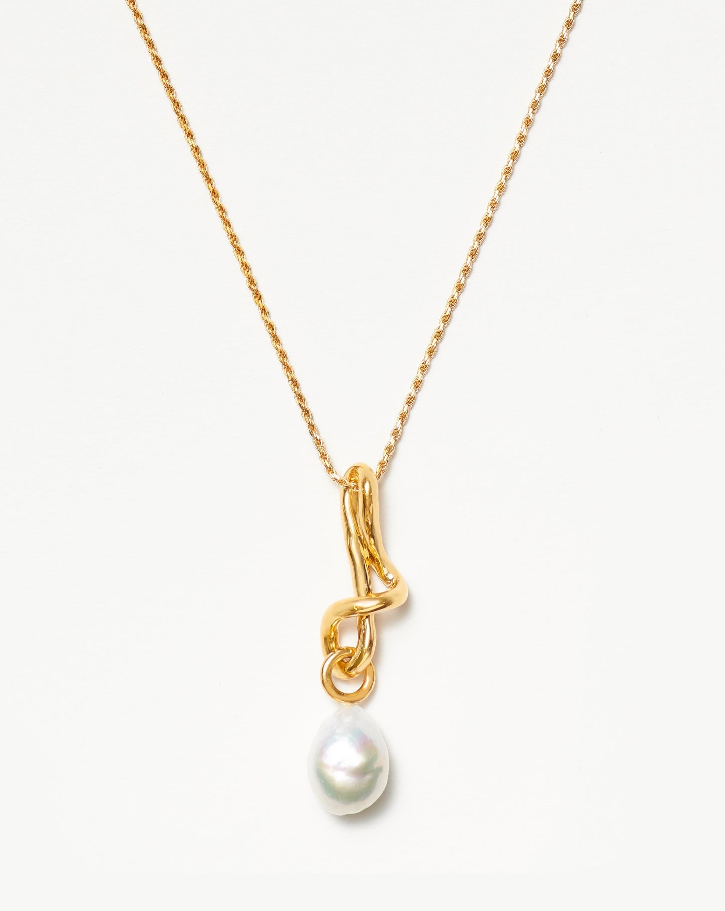 Molten Baroque Pearl Drop Pendant Necklace - TheStorebySchneeweiss