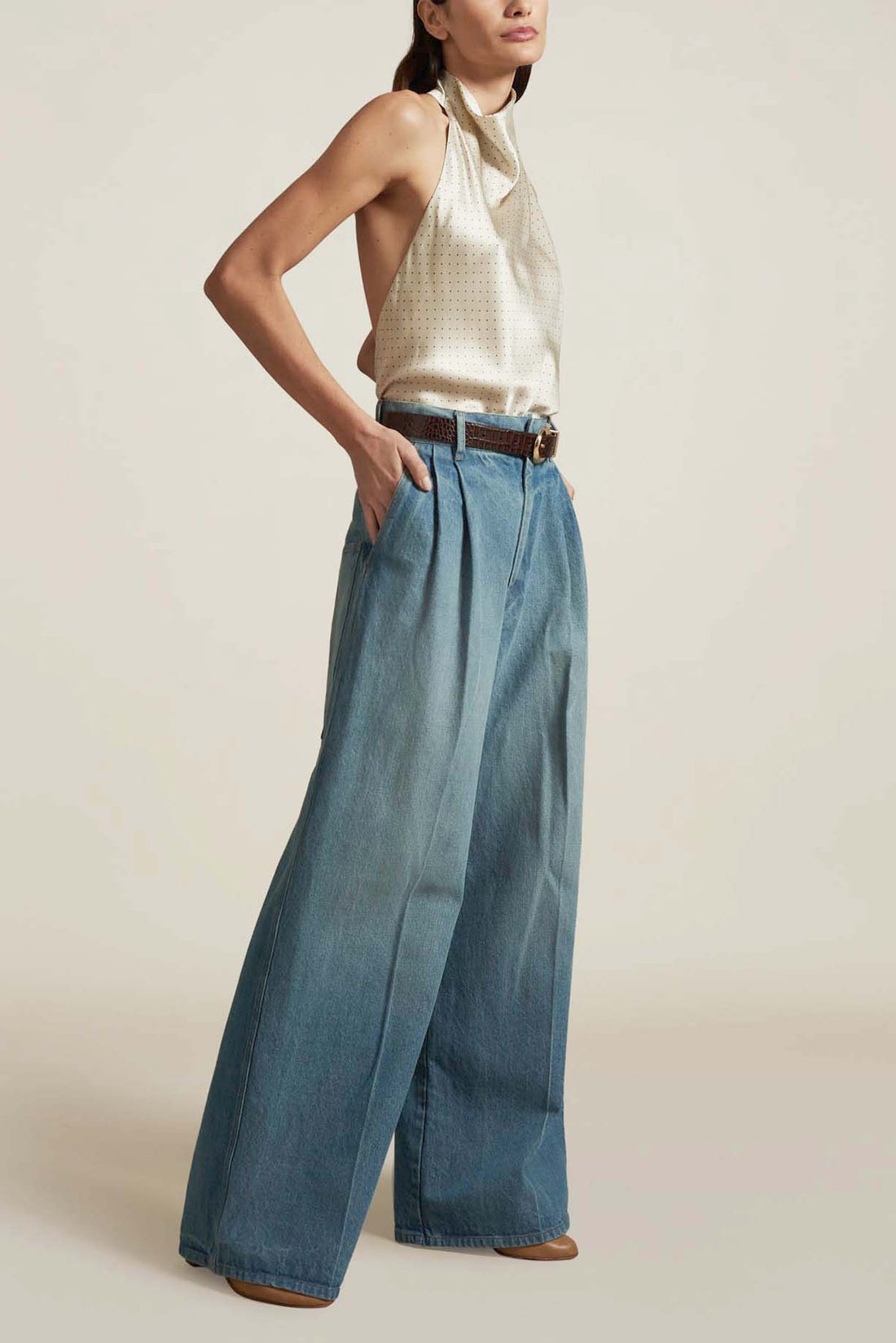 Deep Pocket Wide Leg Jean Stonewash – TheStorebySchneeweiss