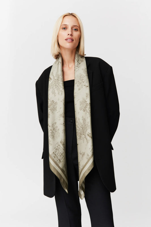 Silk Scarf Valentine Matcha