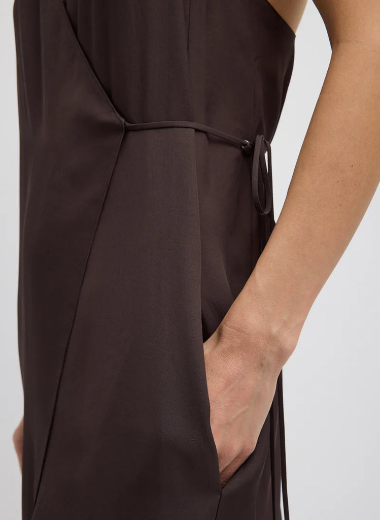 Summer Slip Wrap Dress Brown – TheStorebySchneeweiss