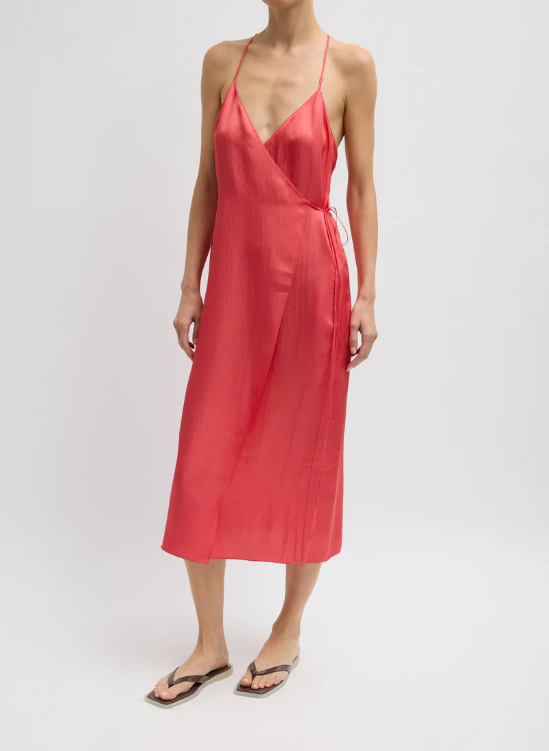 tibi silk slip dress Slip Wrap Dress in Baby Blue