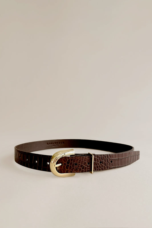 Wide Leather Belt Chocolate