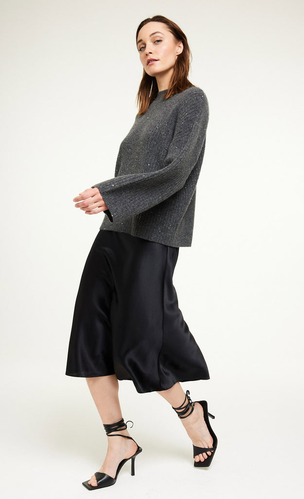 Elsy Slip Silk Dress in Black - TheStorebySchneeweiss