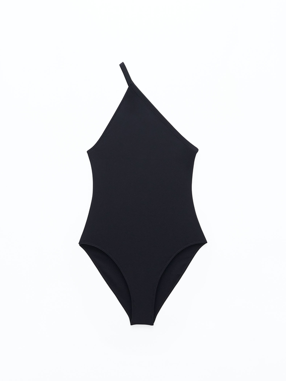 Asymmetric Swimsuit in Black - TheStorebySchneeweiss