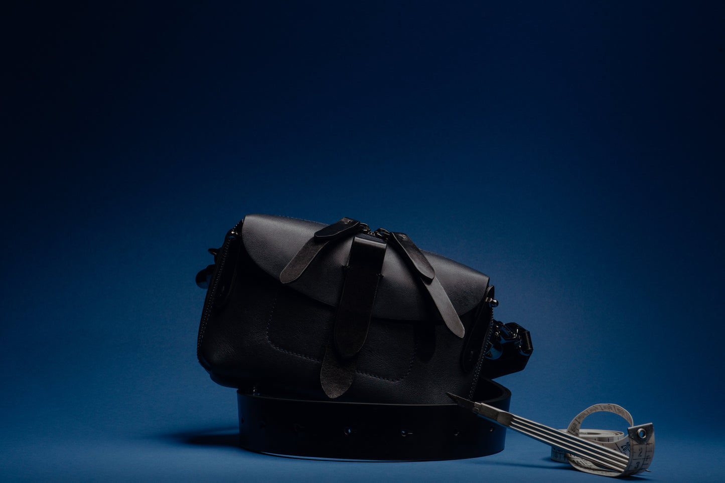 Micro Tool Bag in Night with Gunmetal Hardware - TheStorebySchneeweiss