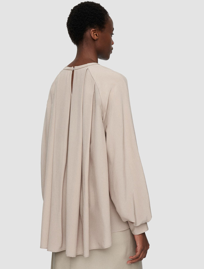 Herald Blouse Elaborated Silk in Cobble Stone - TheStorebySchneeweiss