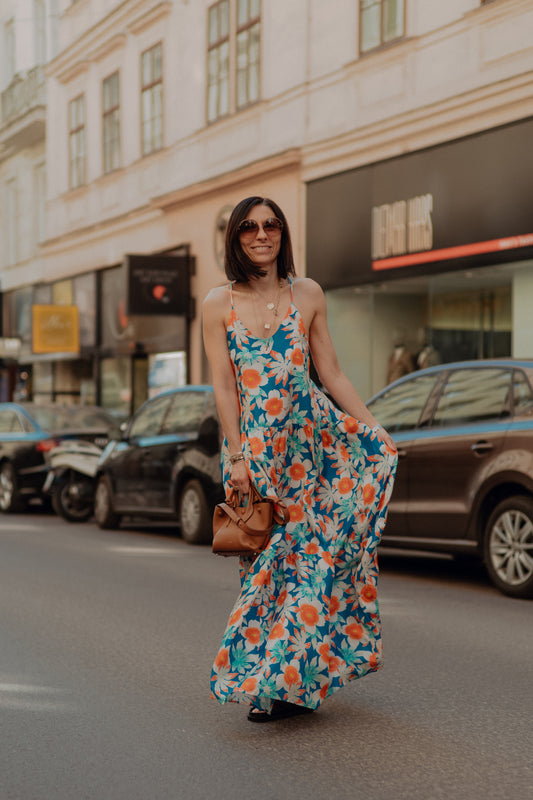 Holiday Dress Tropical Wonder Blue - TheStorebySchneeweiss