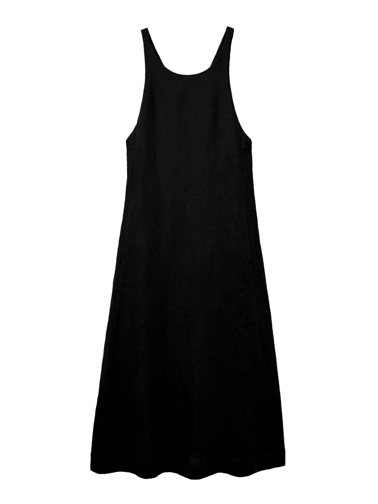 Linen Apron Dress Black - TheStorebySchneeweiss