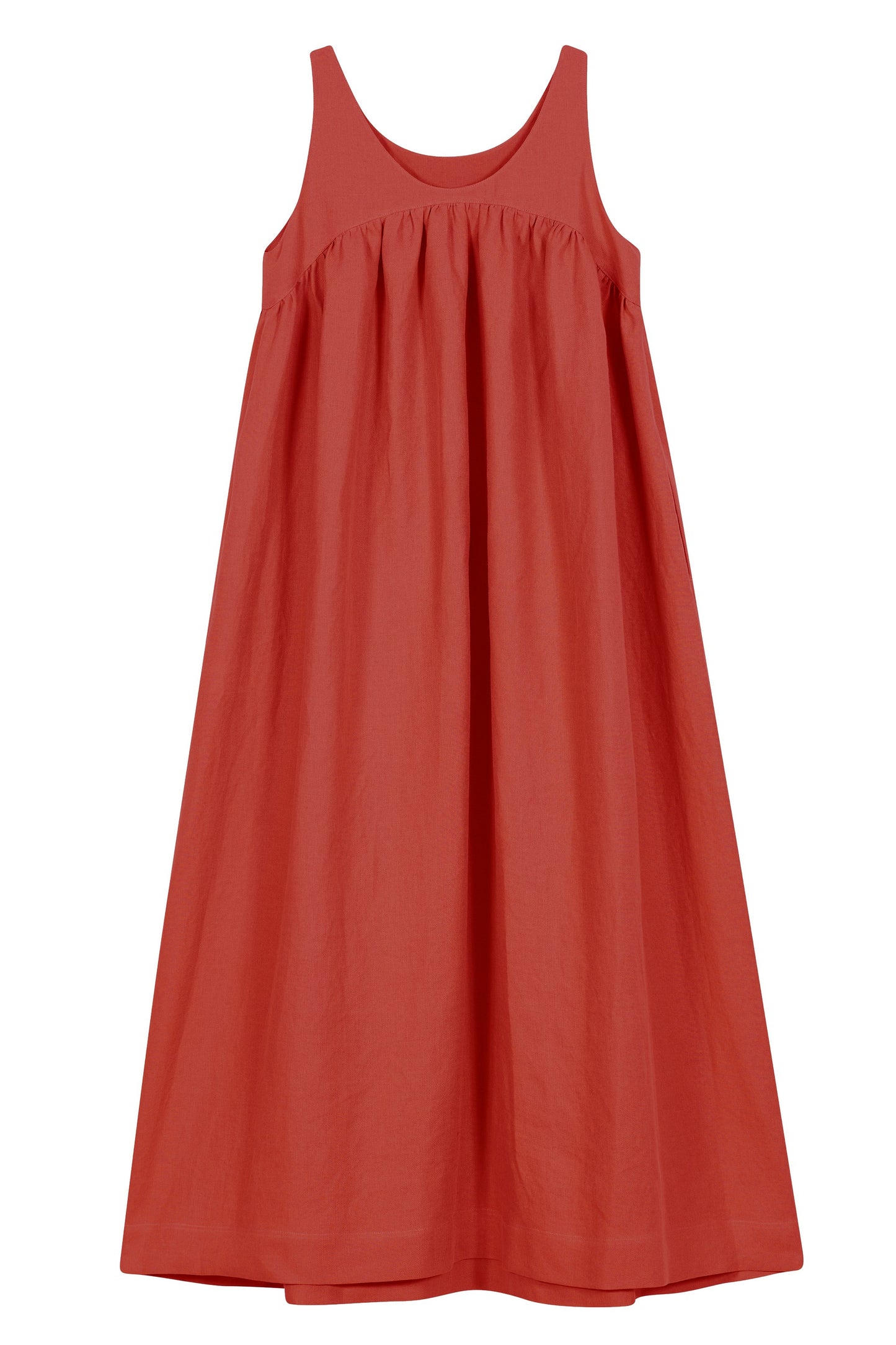 Linen Empire Dress Red - TheStorebySchneeweiss
