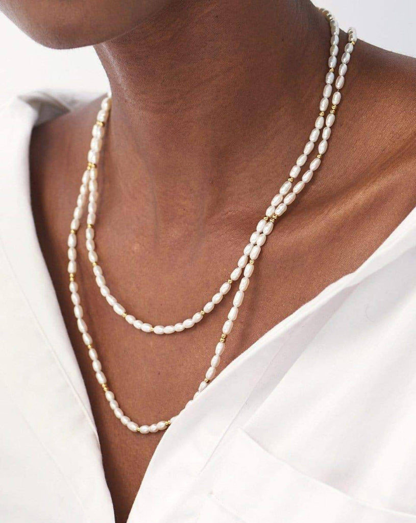 Long Seed Pearl Beaded Necklace - TheStorebySchneeweiss