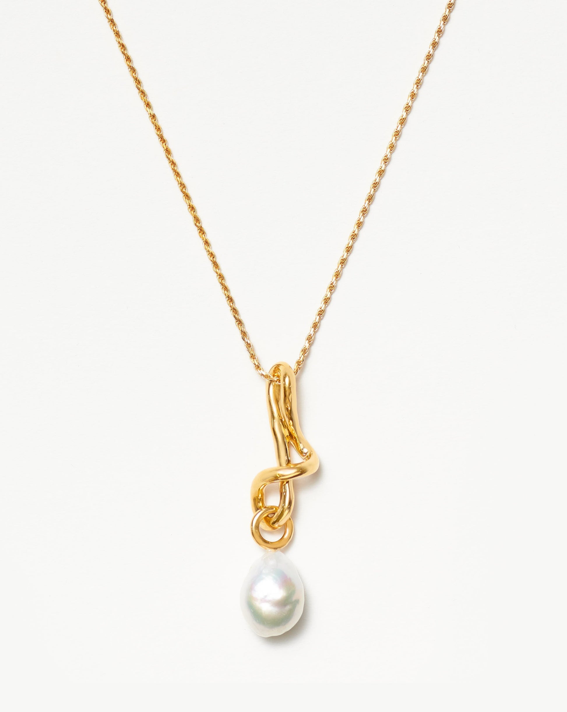 Molten Baroque Pearl Drop Pendant Necklace - TheStorebySchneeweiss