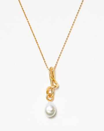 Molten Baroque Pearl Drop Pendant Necklace - TheStorebySchneeweiss