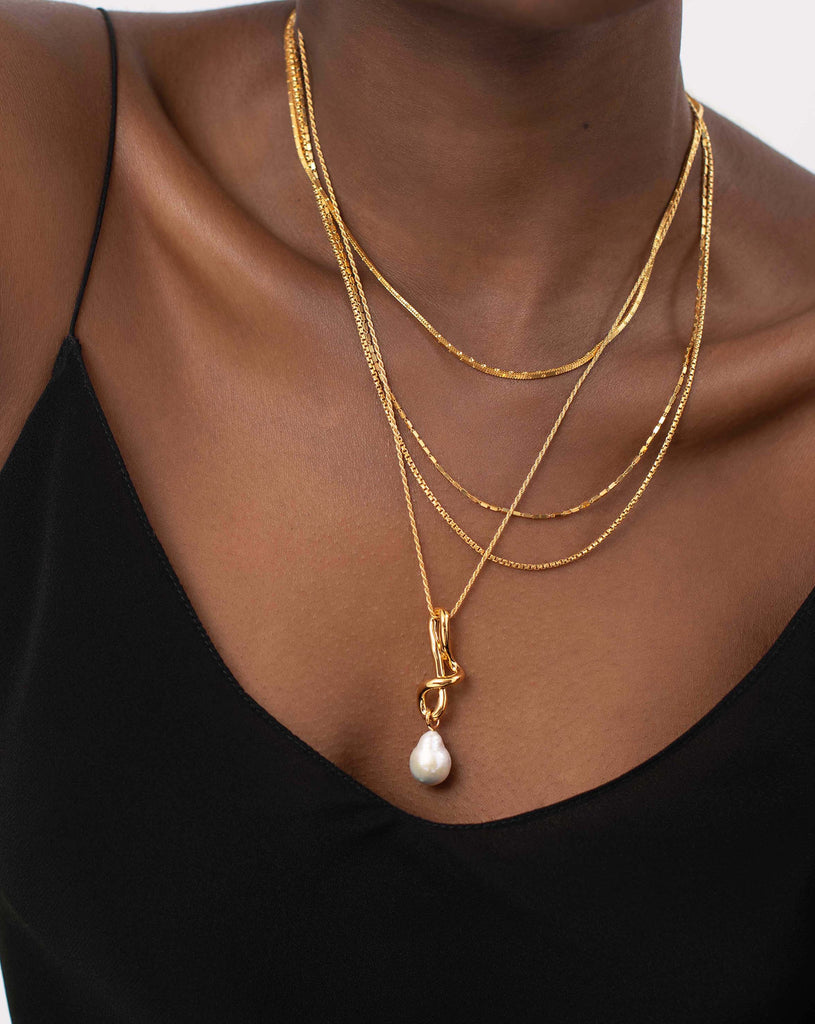 Molten Baroque Pearl Drop Pendant Necklace - TheStorebySchneeweiss