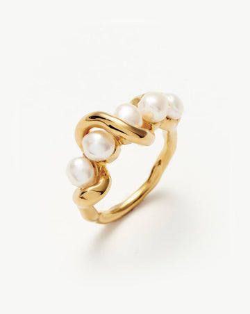 Molten Pearl Twisted Stacking Ring - TheStorebySchneeweiss